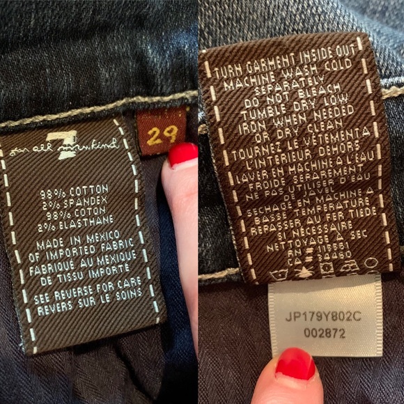 7 For All Mankind 7FAM Roxanne Dark Wash Jeans 29 - Picture 7 of 7